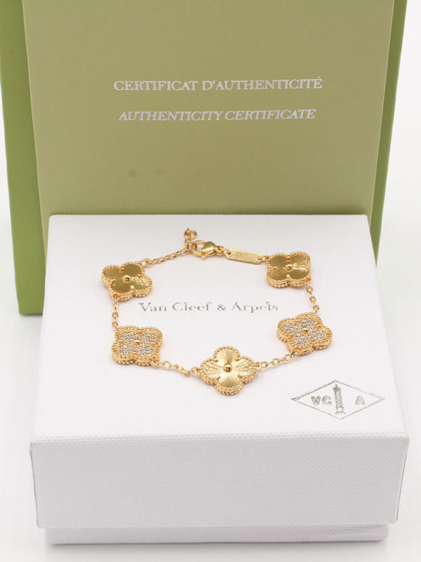 اساور فان كليف ورود زركون قولد اسواره van cleef ذهبي روز