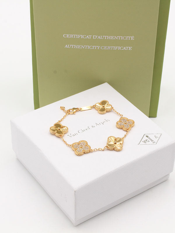 اساور فان كليف ورود زركون قولد اسواره van cleef