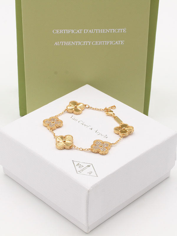 اساور فان كليف ورود زركون قولد اسواره van cleef