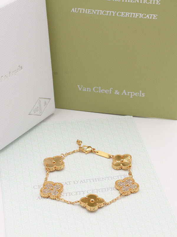 اساور فان كليف ورود زركون قولد اسواره van cleef