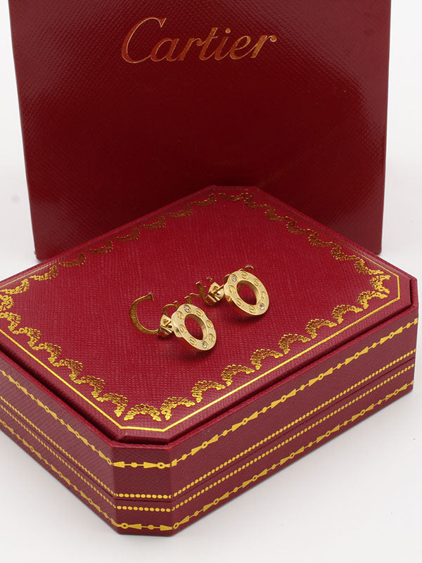 حلق كارتير مدور ميتال حلق CARTIER ذهبي