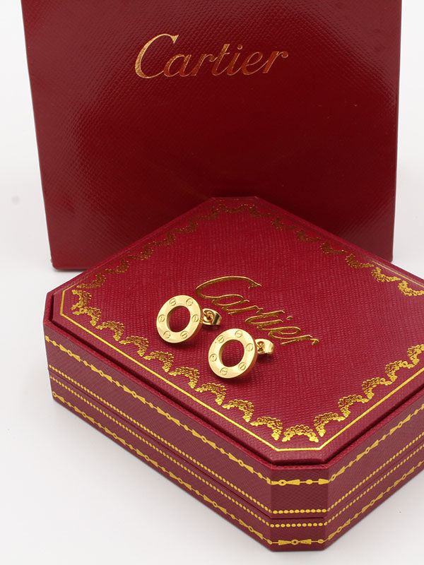 حلق كارتير مدور نو ستون حلق bvlgari ذهبي