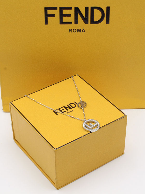 سلسال فندي مدور ناعم سلسال fendi فضي