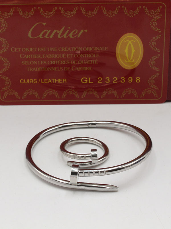 اساور كارتير مع خاتم بناتية اسواره CARTIER فضي 5