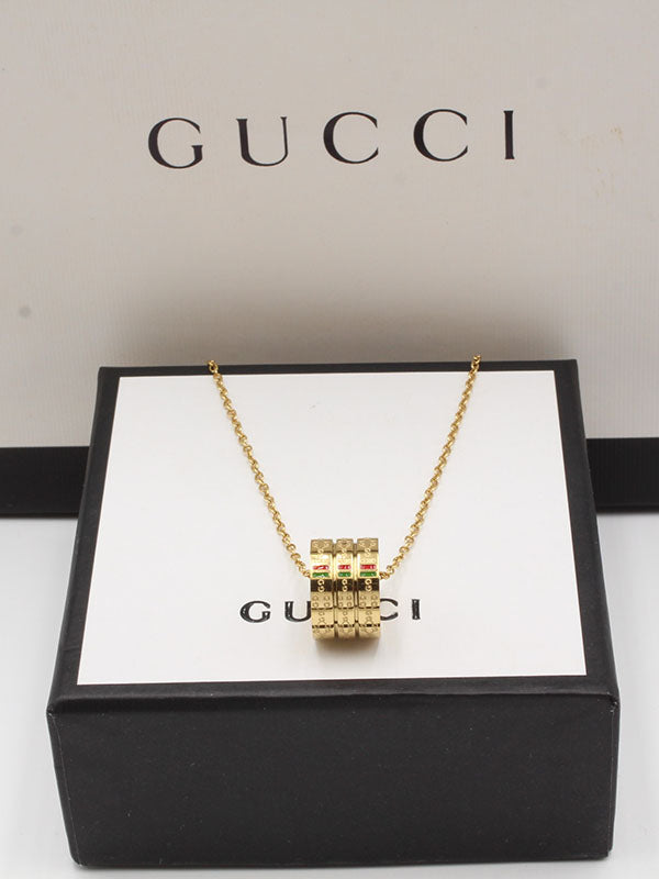 سلسال قوتشي اسطواني ذهبي سلسال gucci