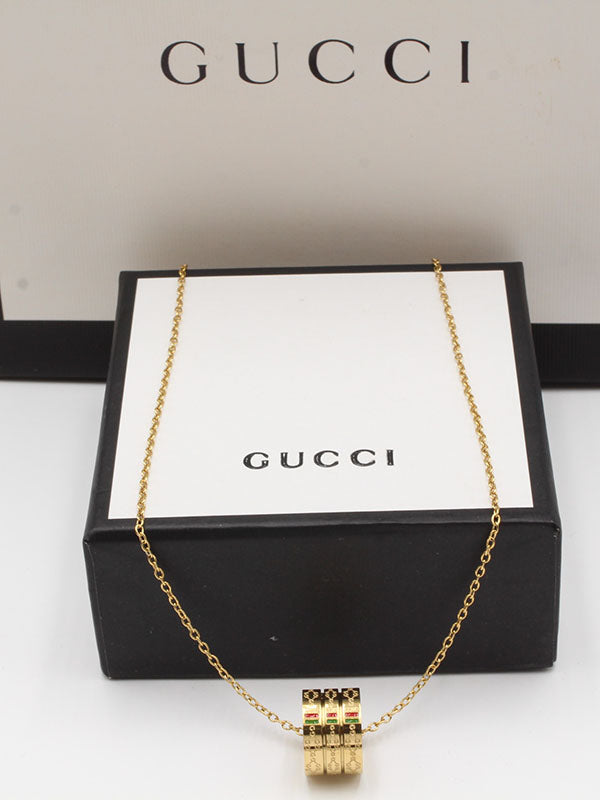 سلسال قوتشي اسطواني ذهبي سلسال gucci ذهبي