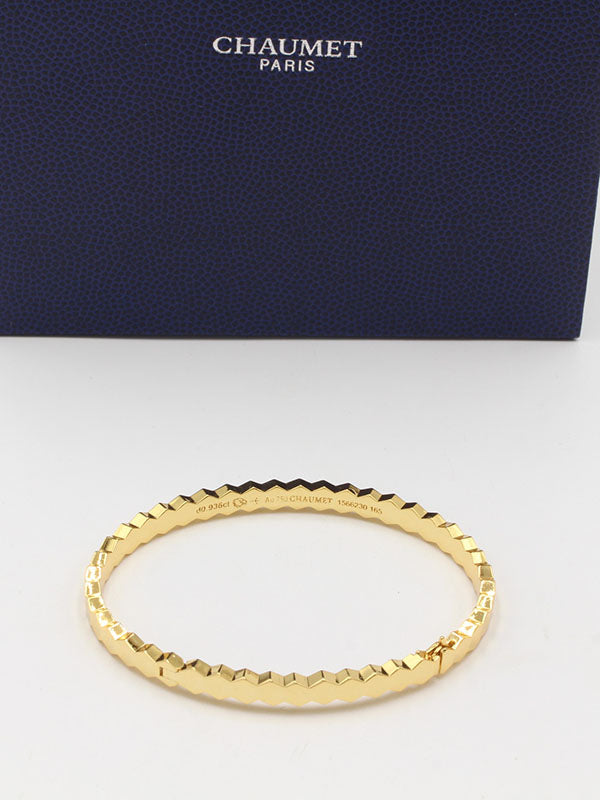 اسواره شومية فلات زركون لوقو اسواره chaumet ذهبي