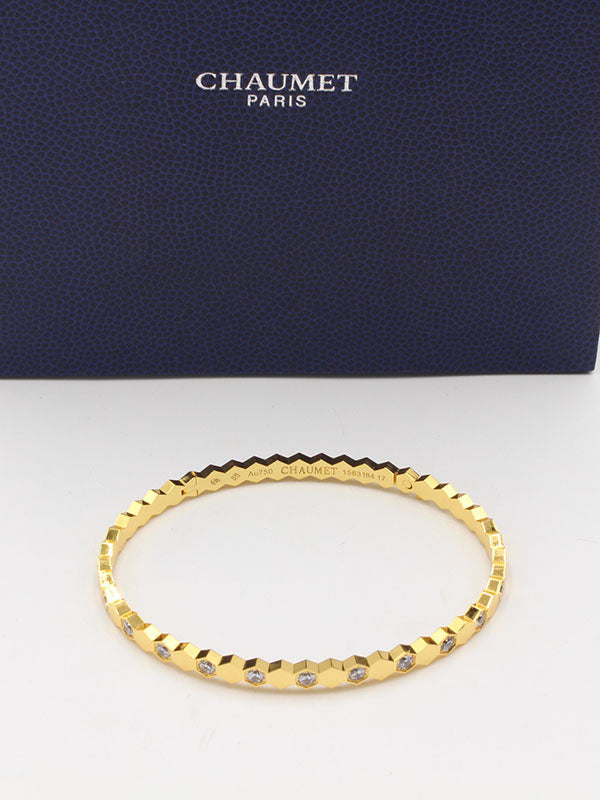اسواره شومية هاف ستون زركون لوقو اسواره chaumet ذهبي