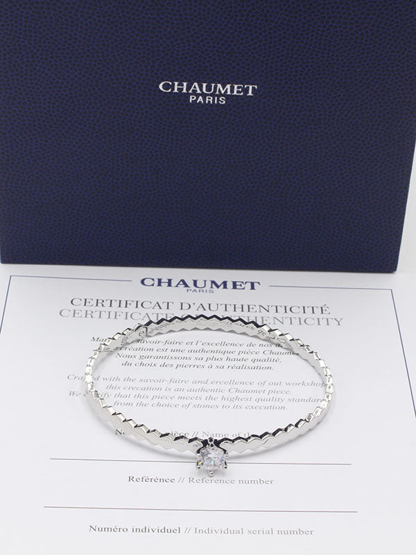 اسواره شومية زركون ون ستون لوقو اسواره chaumet فضي