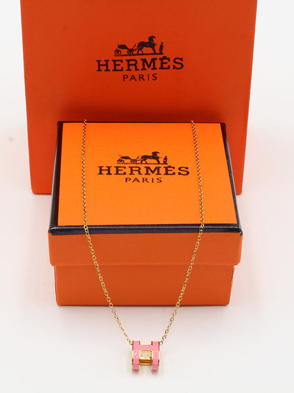 سلسال هرمز H ذهبي ناعم سلسال HERMES وردي
