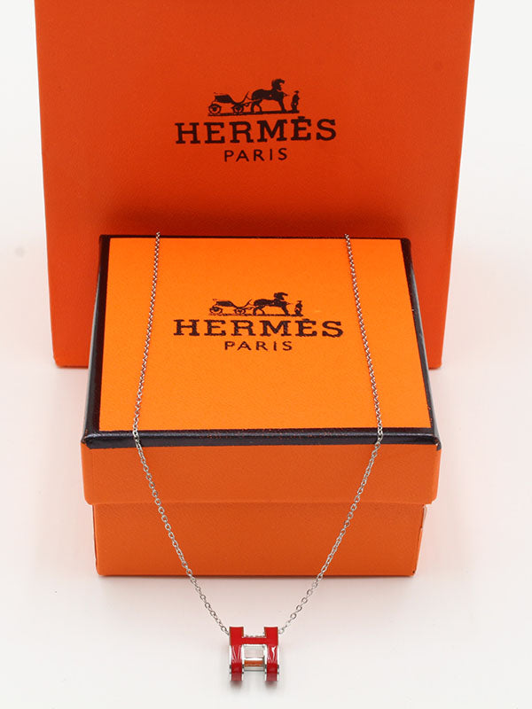 سلسال هرمز H ذهبي ناعم سلسال HERMES احمر فضي