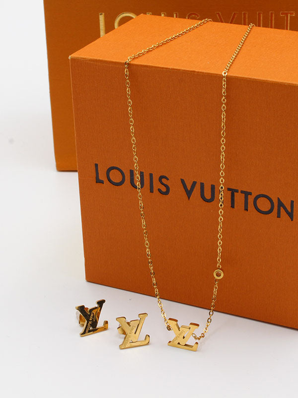 طقم لويس فيتون لوقو ناعم ذهبي اطقم louis vuitton ذهبي