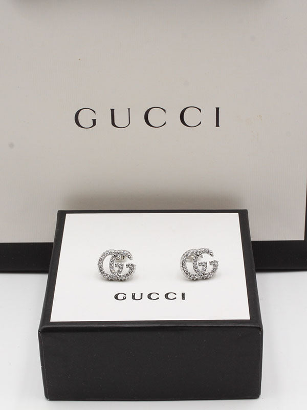 حلق قوتشي زركون ناعم حلق gucci فضي
