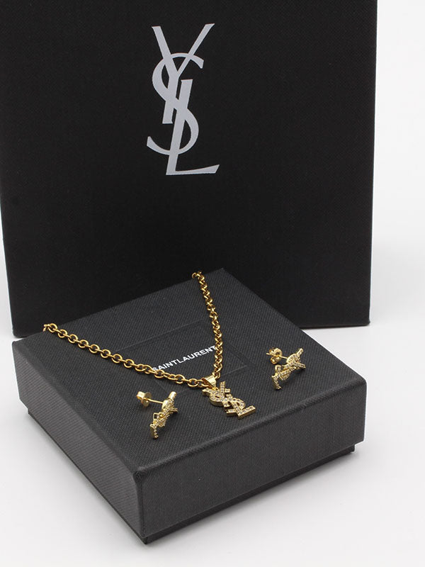 طقم ايف سان لوران زركون جنزير اطقم ysl