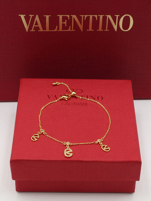 اسواره فالنتينو ناعمة زركون اسواره VALENTINO ذهبي