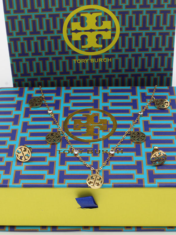 طقم توري بورش لوقو ذهبي ناعم اطقم tory burch