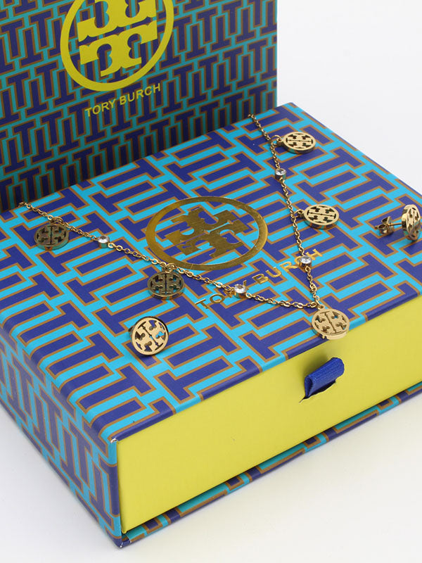 طقم توري بورش لوقو ذهبي ناعم اطقم tory burch