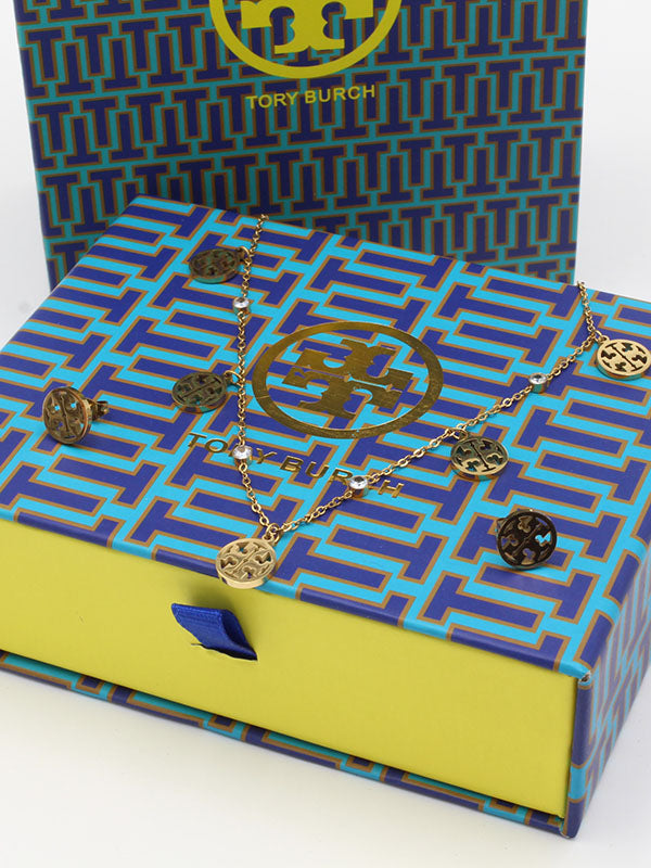 طقم توري بورش لوقو ذهبي ناعم اطقم tory burch