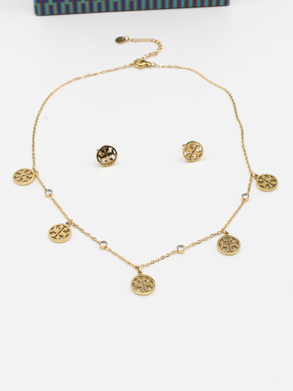 طقم توري بورش لوقو ذهبي ناعم اطقم tory burch ذهبي