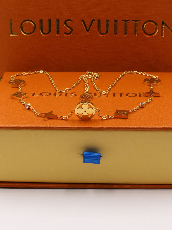 سلسال لويس فيتون لوقو ذهبي سلسال louis vuitton