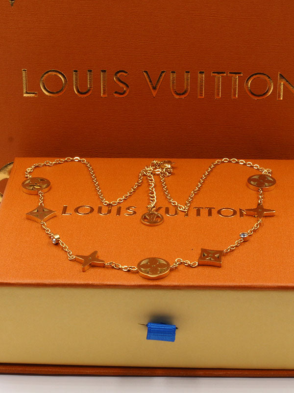 سلسال لويس فيتون لوقو ذهبي سلسال louis vuitton ذهبي