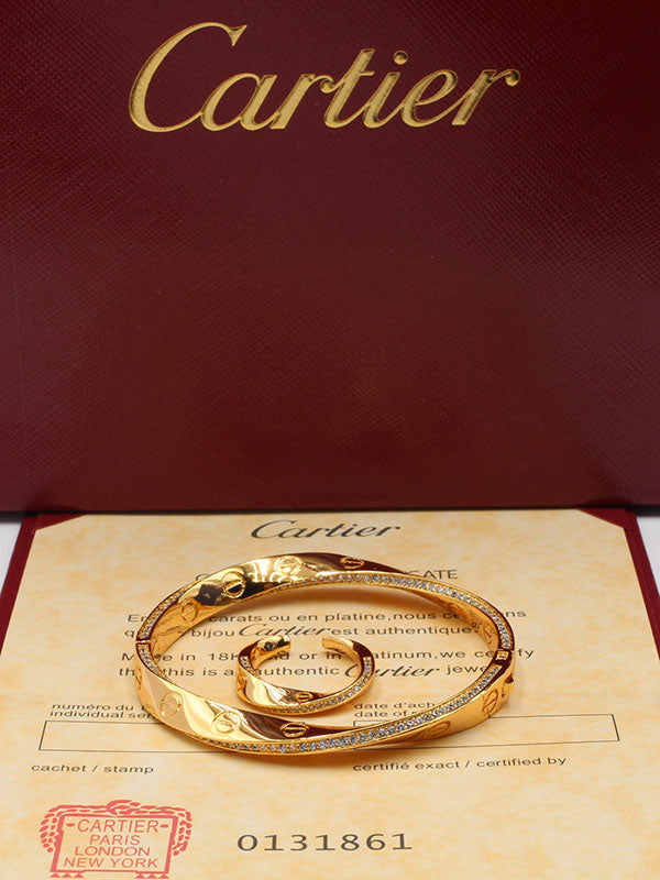 اساور كارتير مع خاتم 410 اسواره CARTIER ذهبي