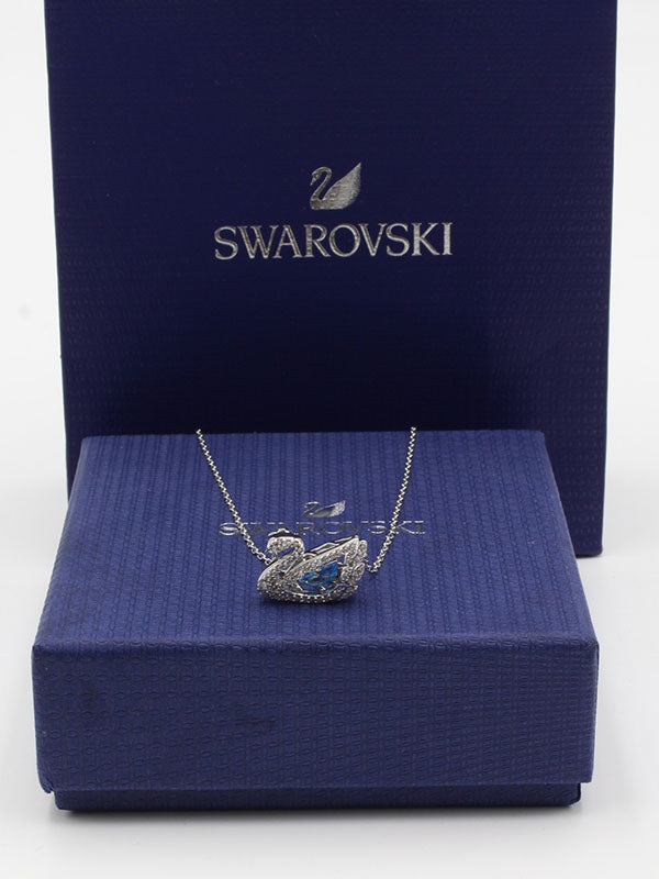 سلسال سواروفسكي سوان زركون وسط سلسال Swarovski سماوي