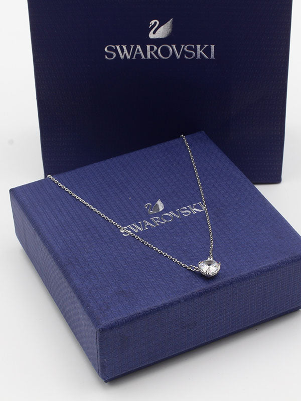 سلسال سواروفسكي فص مدور زركون سلسال Swarovski فضي