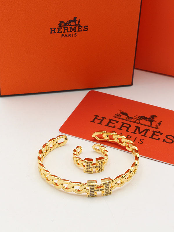 اسواره هيرمز بخاتم زركون اسواره HERMES ذهبي