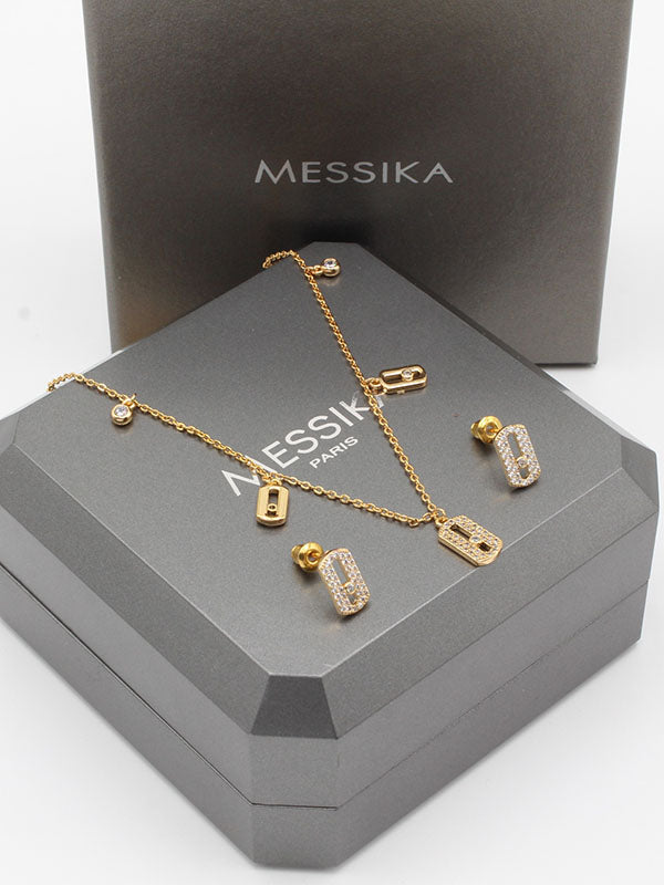 طقم ميسيكا تشوكر زركون ناعم اطقم messika ذهبي