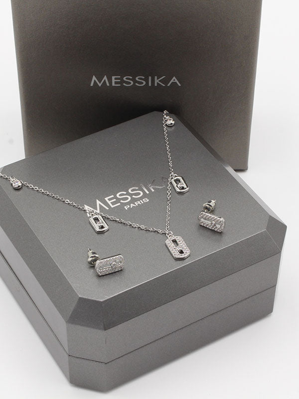 طقم ميسيكا تشوكر زركون ناعم اطقم messika فضي