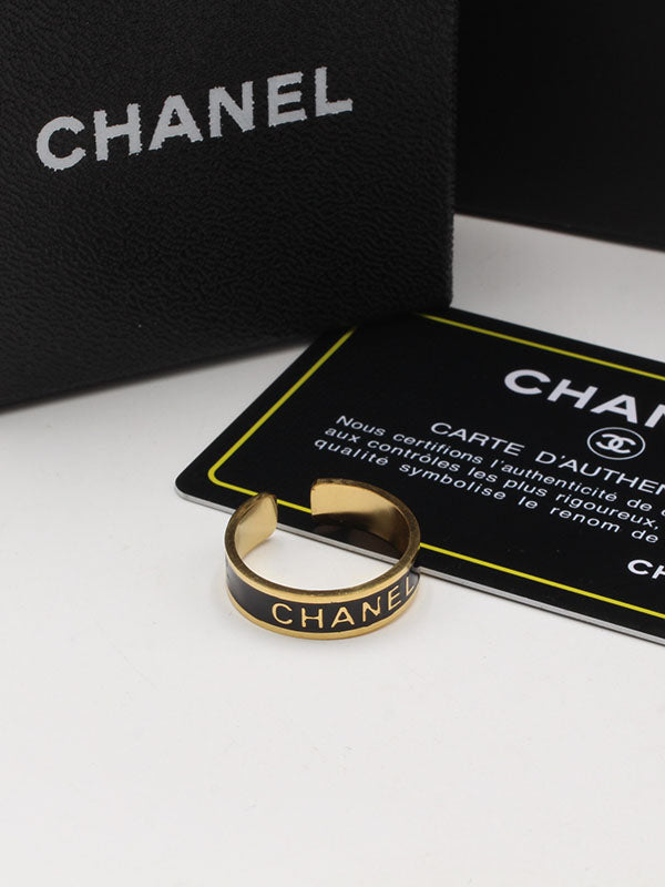 خاتم دبلة شانيل اسود خواتم chanel