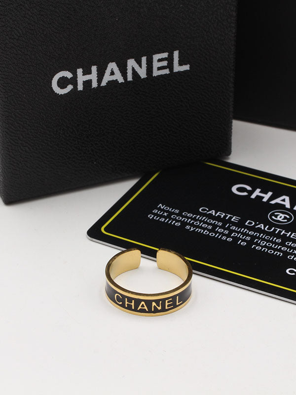 خاتم دبلة شانيل اسود خواتم chanel ذهبي