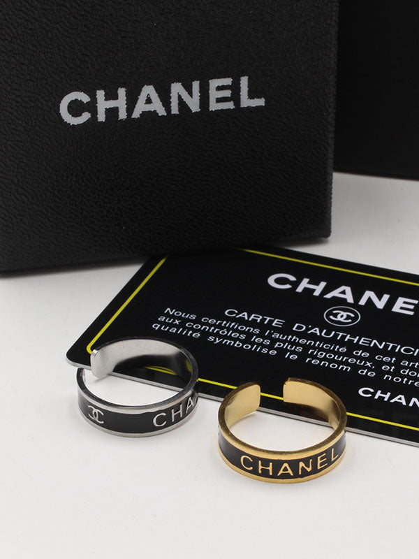 خاتم دبلة شانيل اسود خواتم chanel