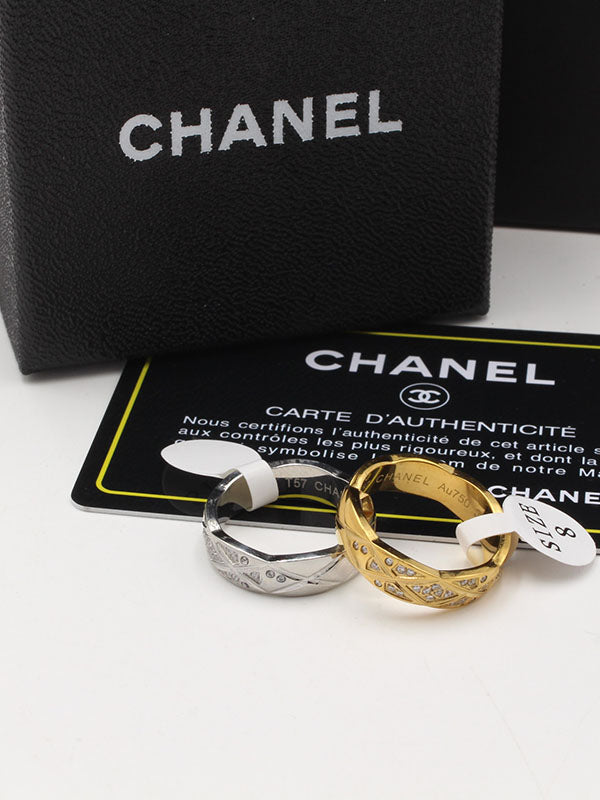 خاتم دبلة شانيل زركون انيق خواتم chanel