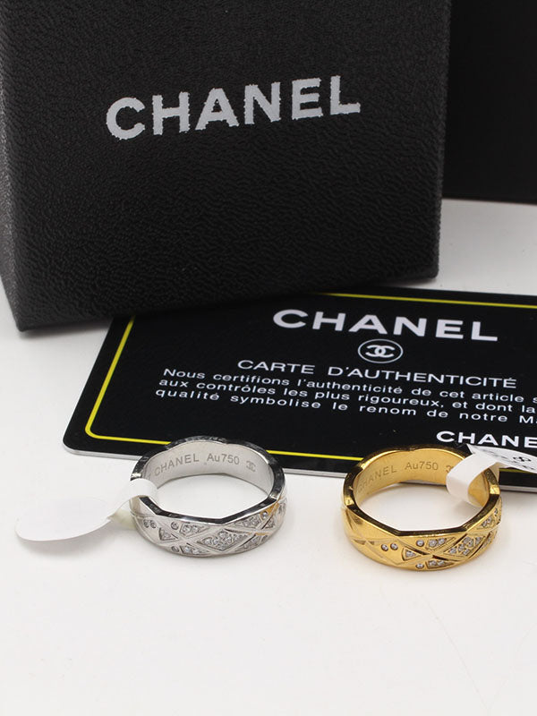 خاتم دبلة شانيل زركون انيق خواتم chanel