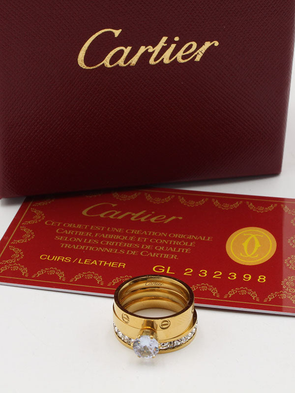 خواتم كارتير لوقو ثري رينقز خواتم CARTIER ذهبي 5