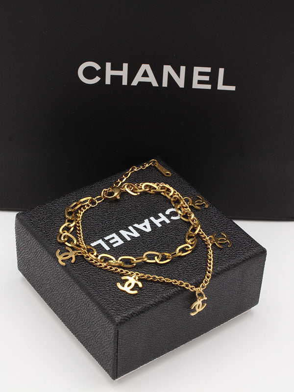 اسوارة شانيل جنزير طبقتين لوقو اسواره chanel