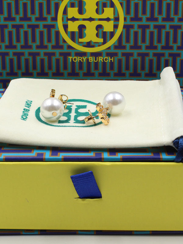 حلق توري بورش لولو كريستال ذهبي حلق tory burch