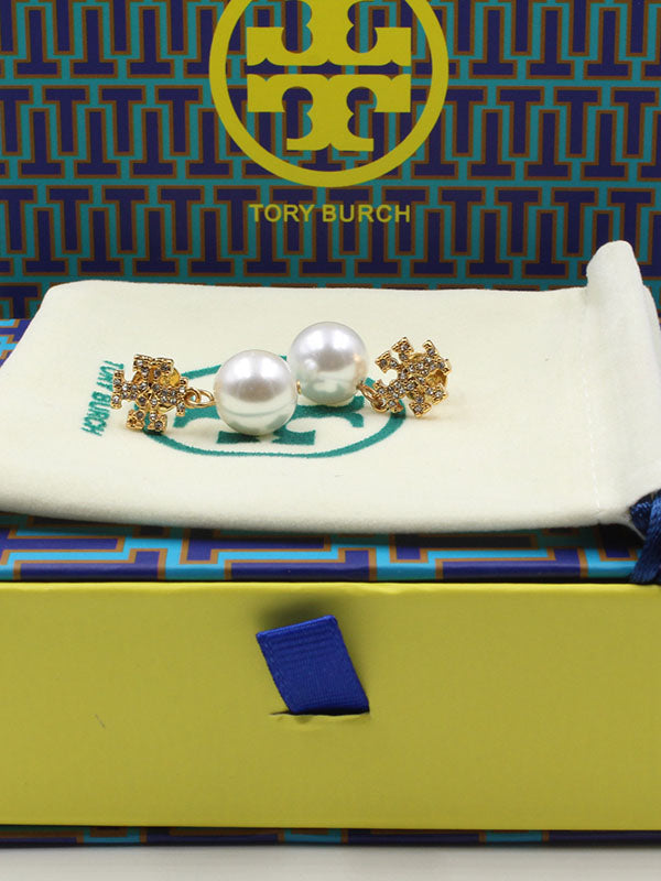 حلق توري بورش لولو كريستال ذهبي حلق tory burch