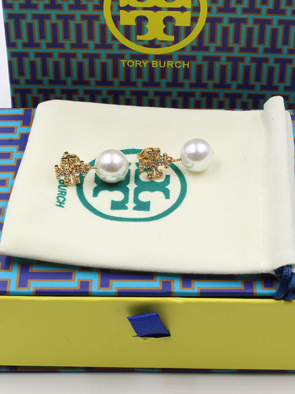 حلق توري بورش لولو كريستال ذهبي حلق tory burch