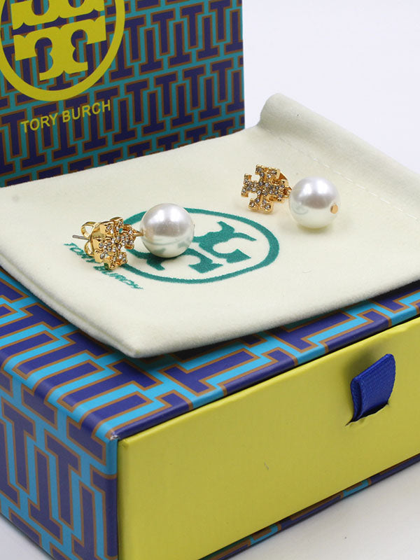 حلق توري بورش لولو كريستال ذهبي حلق tory burch