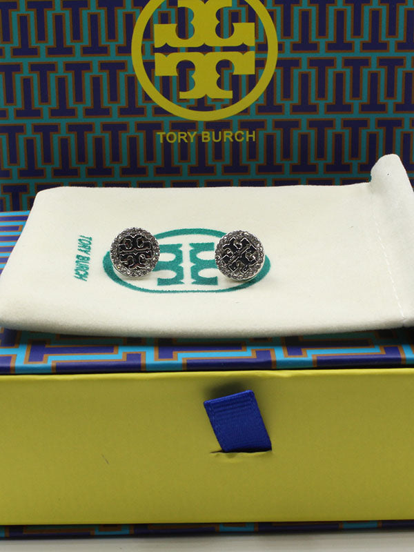 حلق توري بورش سيركل لوقو صغير حلق tory burch فضي