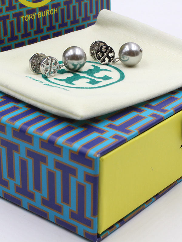 حلق توري بورش لولو لوقو حلق tory burch فضي