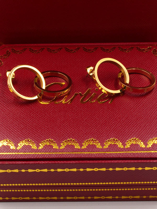 حلق كارتير لوف دوائر حلق CARTIER ذهبي