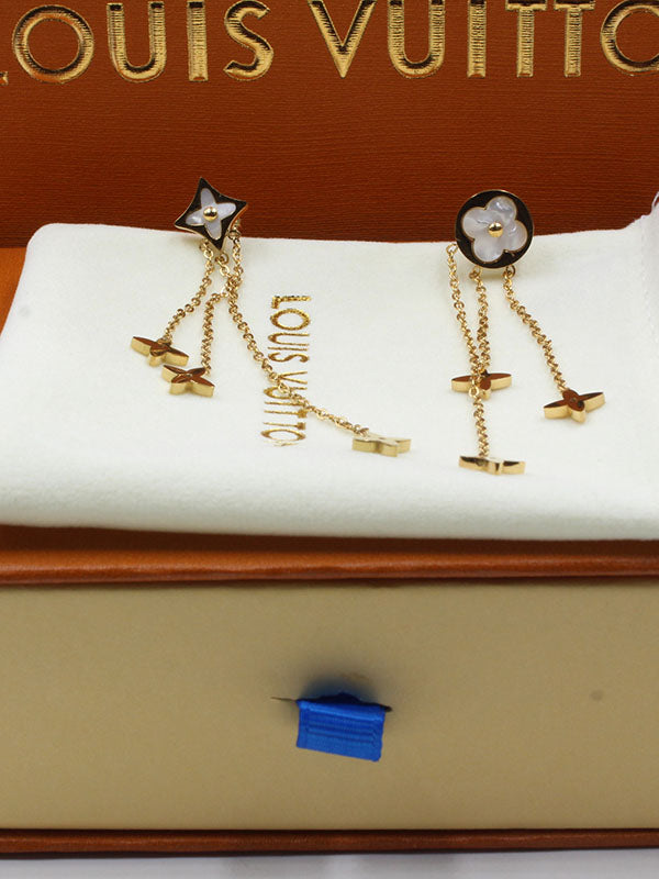 حلق لويس فيتون وايت شيل طويل حلق louis vuitton