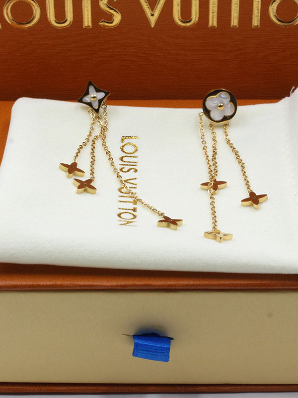 حلق لويس فيتون وايت شيل طويل حلق louis vuitton