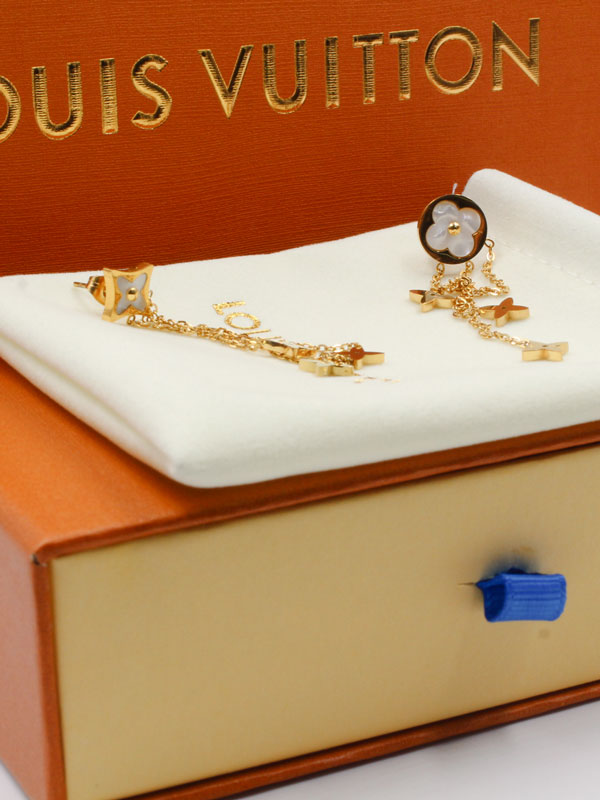 حلق لويس فيتون وايت شيل طويل حلق louis vuitton