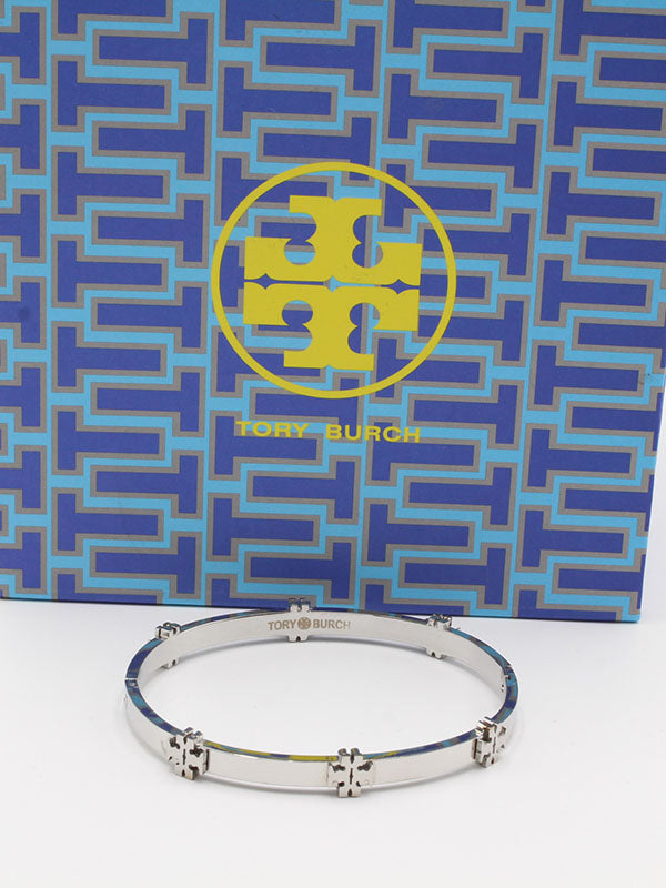اسواره توري بورش بانقل لوقو ميتال اسواره tory burch فضي