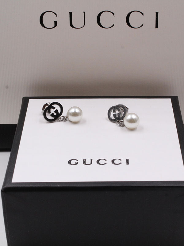 حلق قوتشي لولو ميتال ذهبي حلق gucci